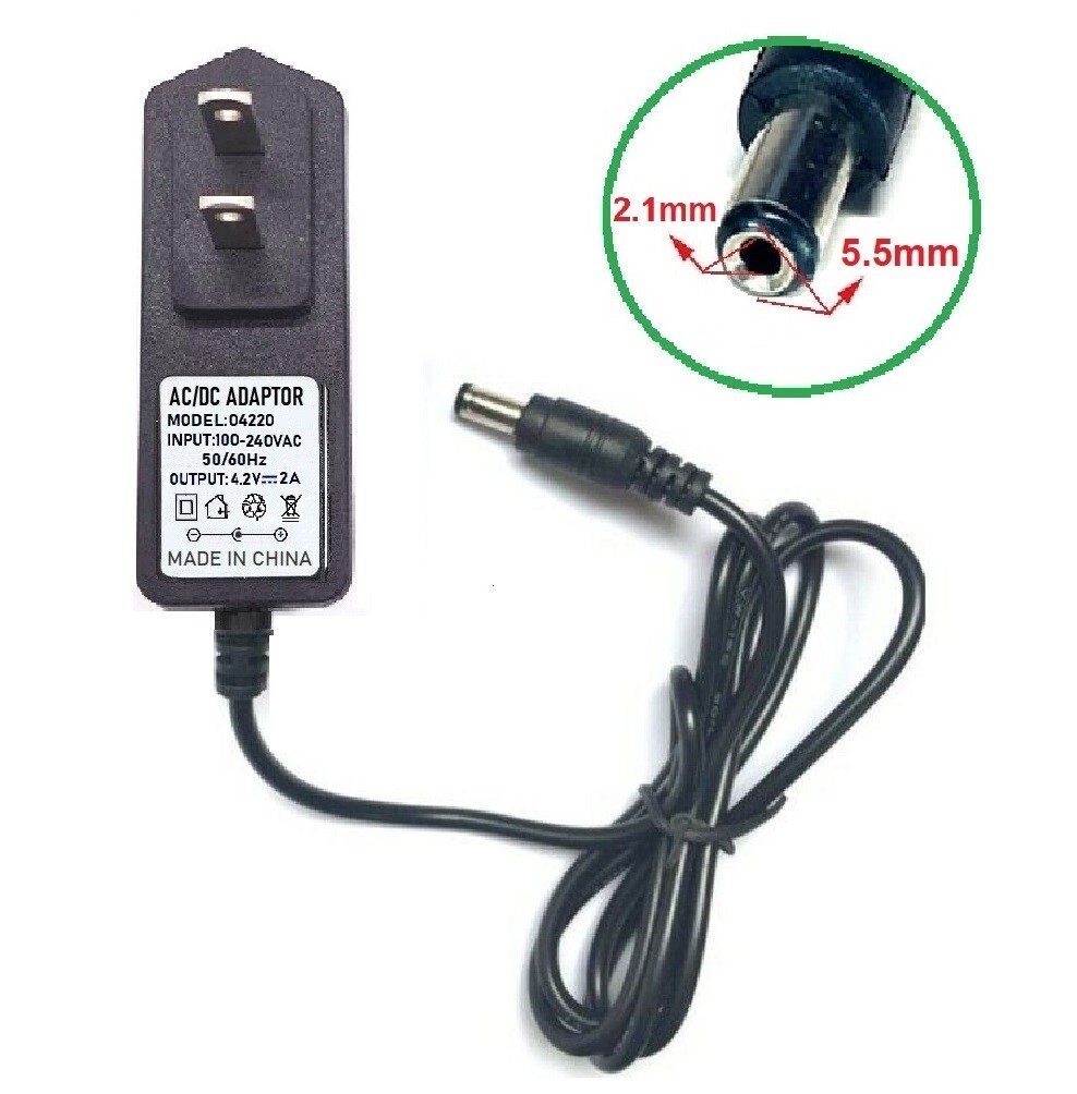 4.2V 2A 2000mA AC/DC 110-240V Converter Adapter Wall Charger Power Supply Mains