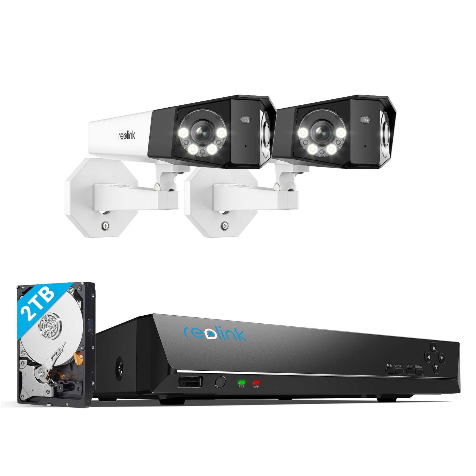 Reolink 16MP Dual-Lens PoE Security Camera System 8CH 2TB HDD NVR Duo 3 PoE Cam