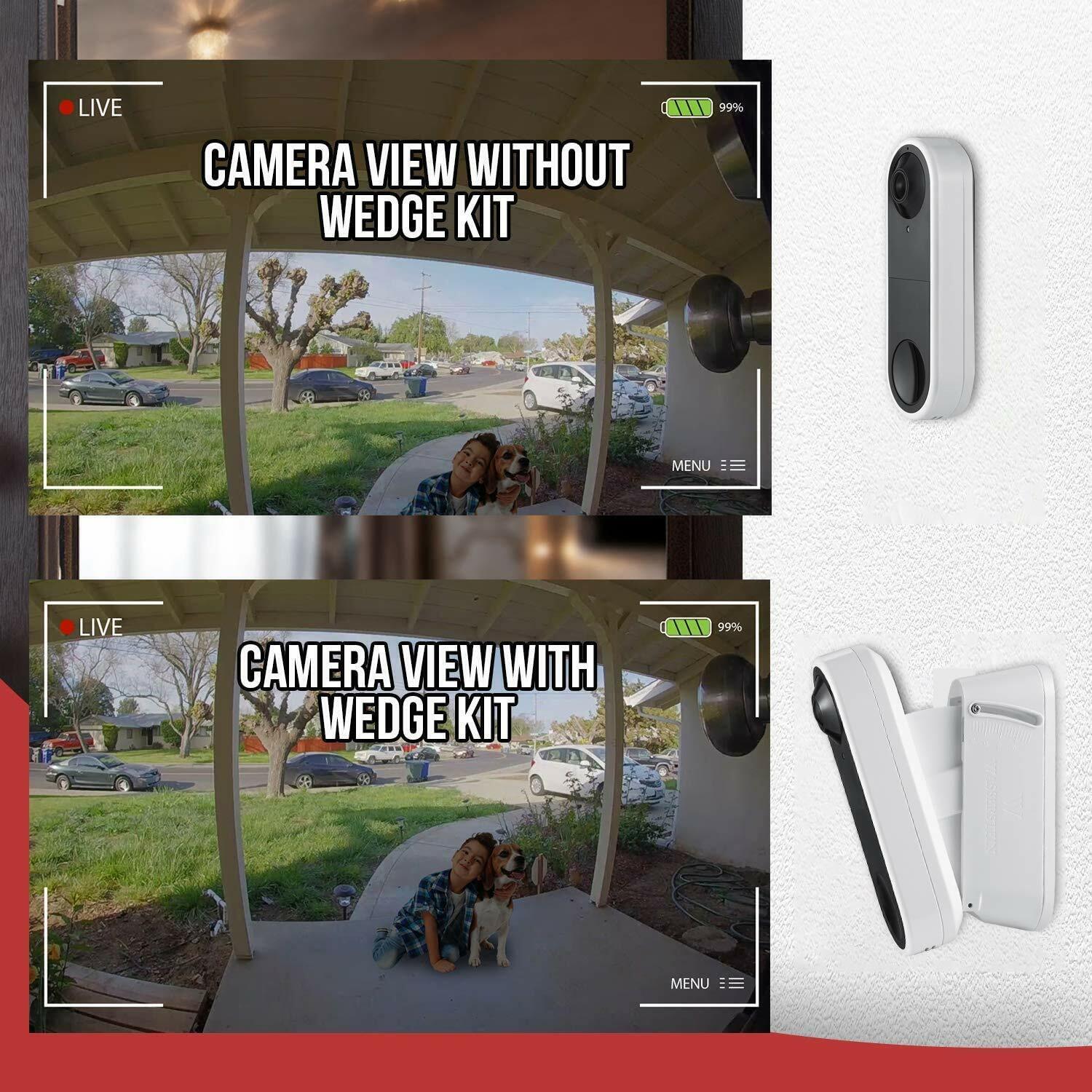 Wasserstein 0-20 Vertical Wedge Wall Mount for Arlo Wired Video Doorbell (White)