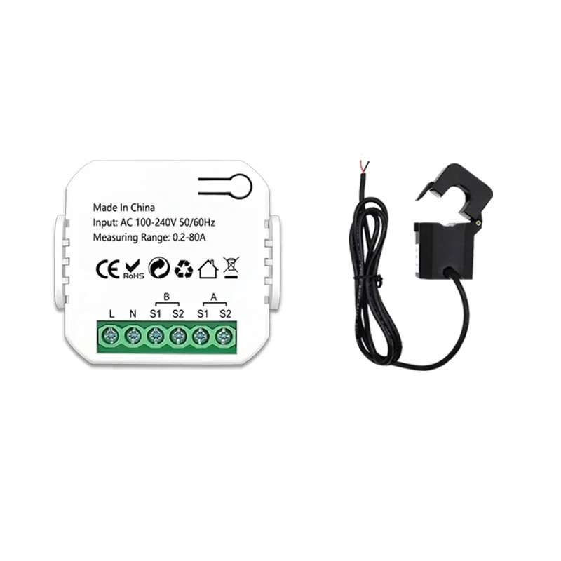 Smart Zigbee Energy Meter Bidirectional 1, 2 Channel with Current Sensor App Mon