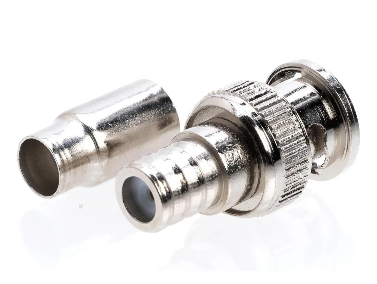 BNC Male to RG59 Crimp On Connector Adapter Coaxial Coax Cable Security CCTV Lot