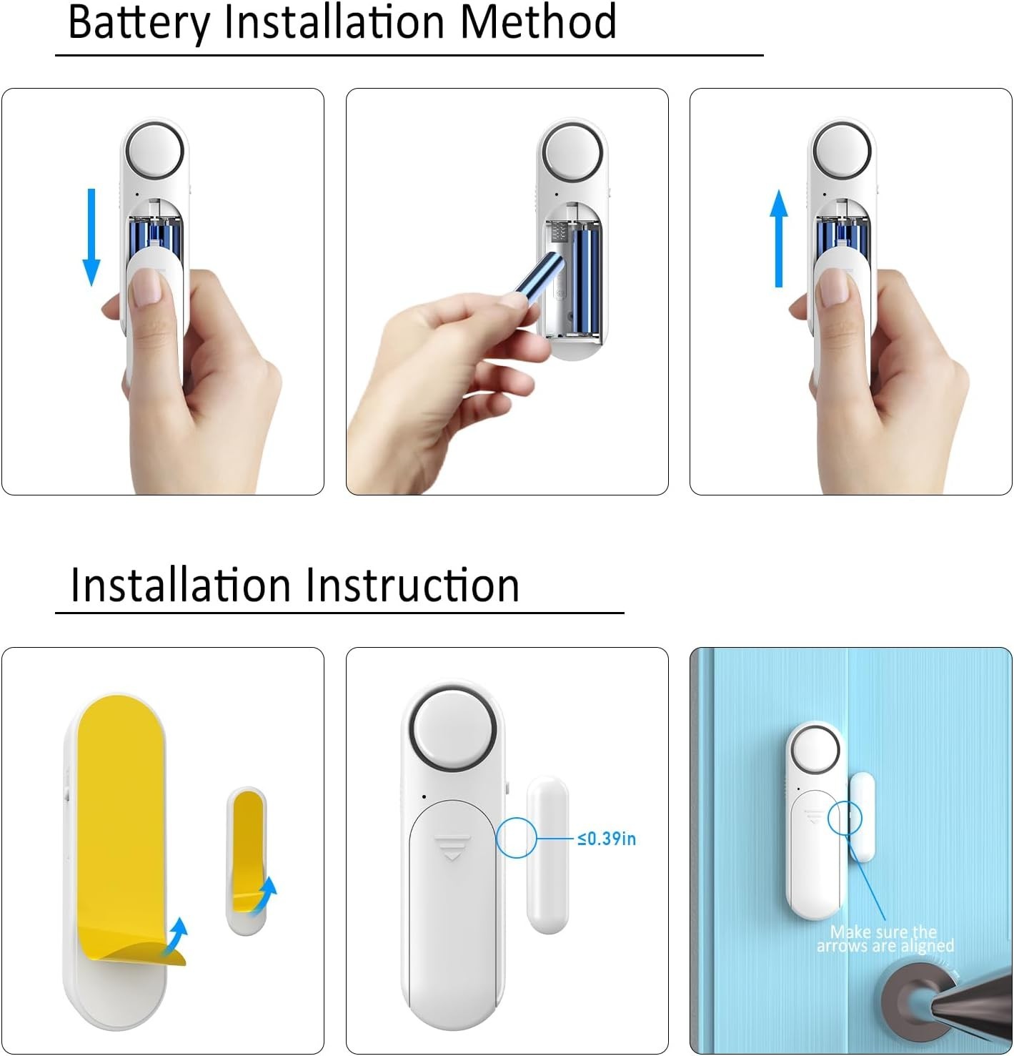 Wireless Door Alarm System – 120dB Alerts & Easy Installation (2-Pack)