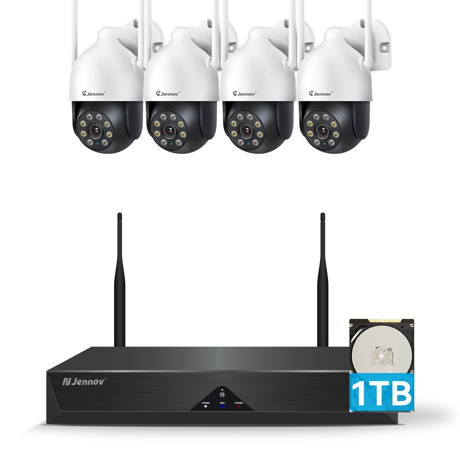 Wireless WiFi Security Camera System 5MP Smart Outdoor Night Vision Wired Cam