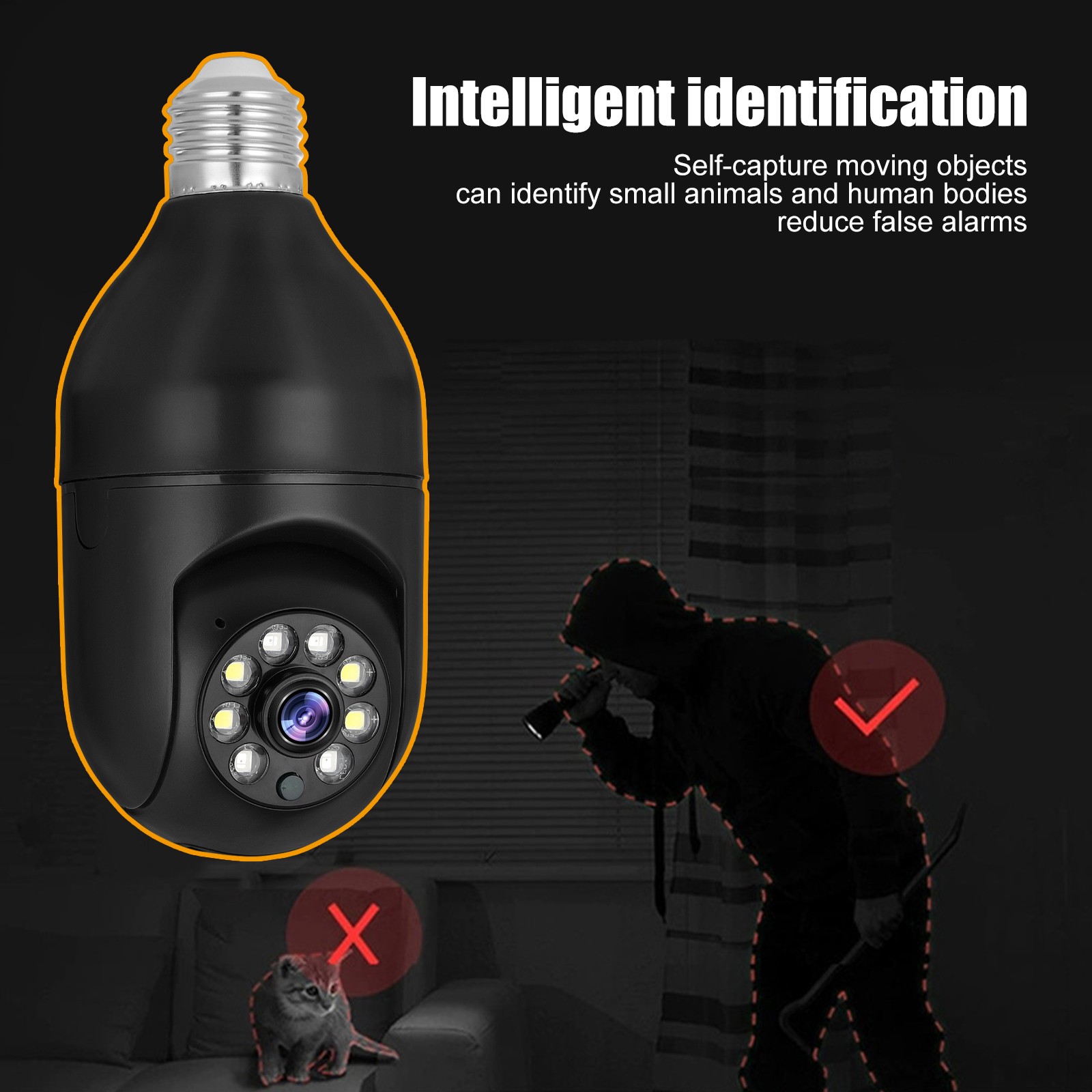 1/2/3/4 Pcs Wi-Fi Camera 1080P IP E27 Light Bulb Cam Wireless Home Security Cam