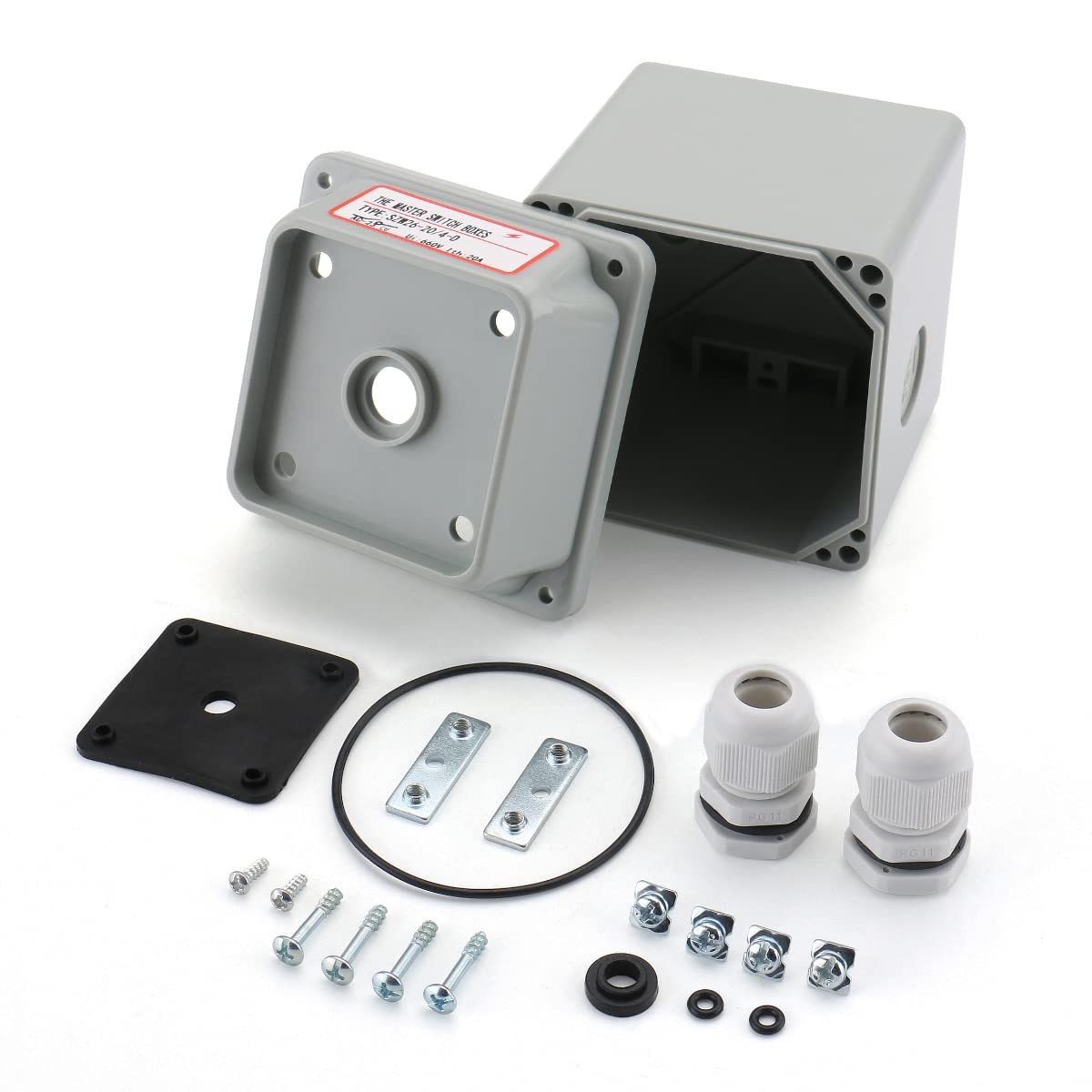 BAOMAIN Compact Switch Enclosure Box 2.6”×2.6”×3.15” 2.6″x2.6″x3.15″, Grey
