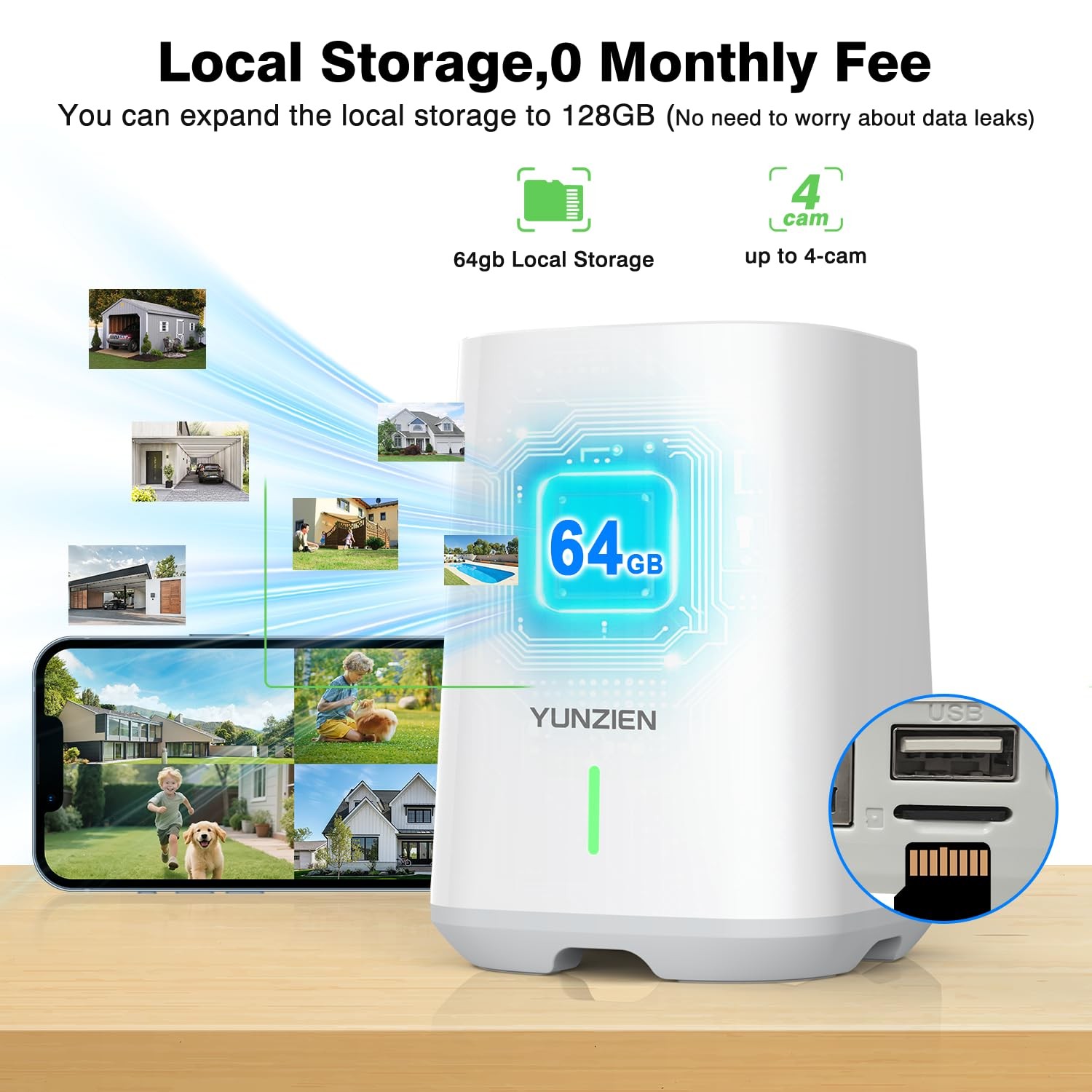 YUNZIEN 6MP Security Cameras Outdoor Wireless,Solar Powered Dual Lens Home…