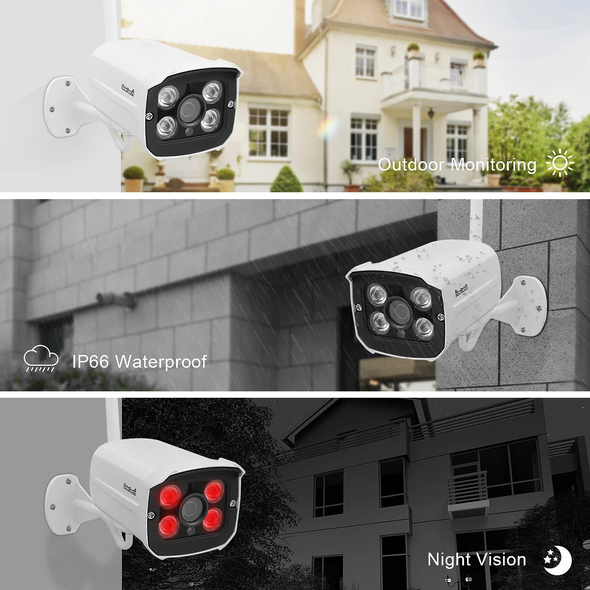 Tuya Alexa Wireless Security Camera System 1080P 4Pcs 8CH NVR 1TB HDD Outdoor