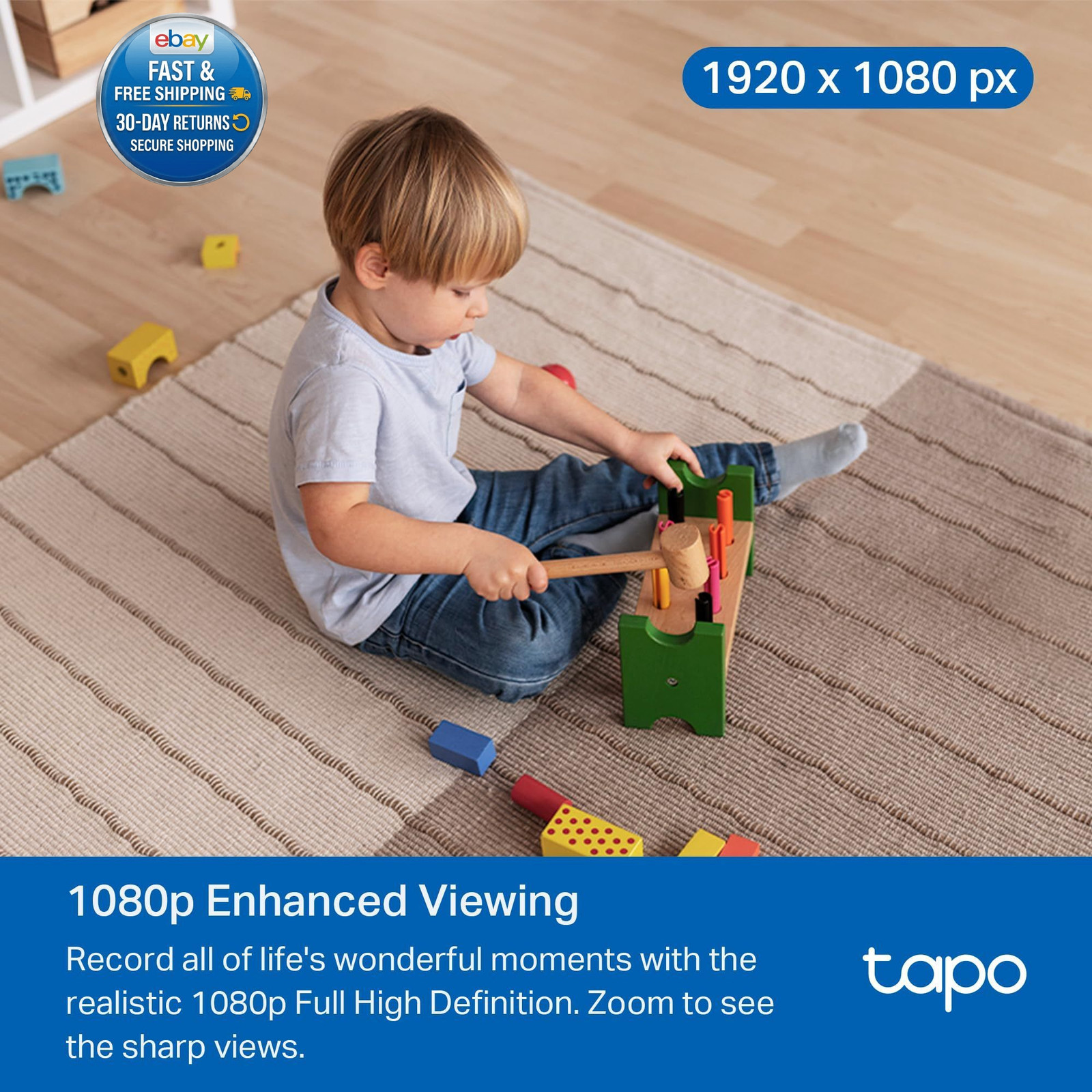 1080p Pan/Tilt Security Camera for Baby Monitor, Pet Camera, C201 Black