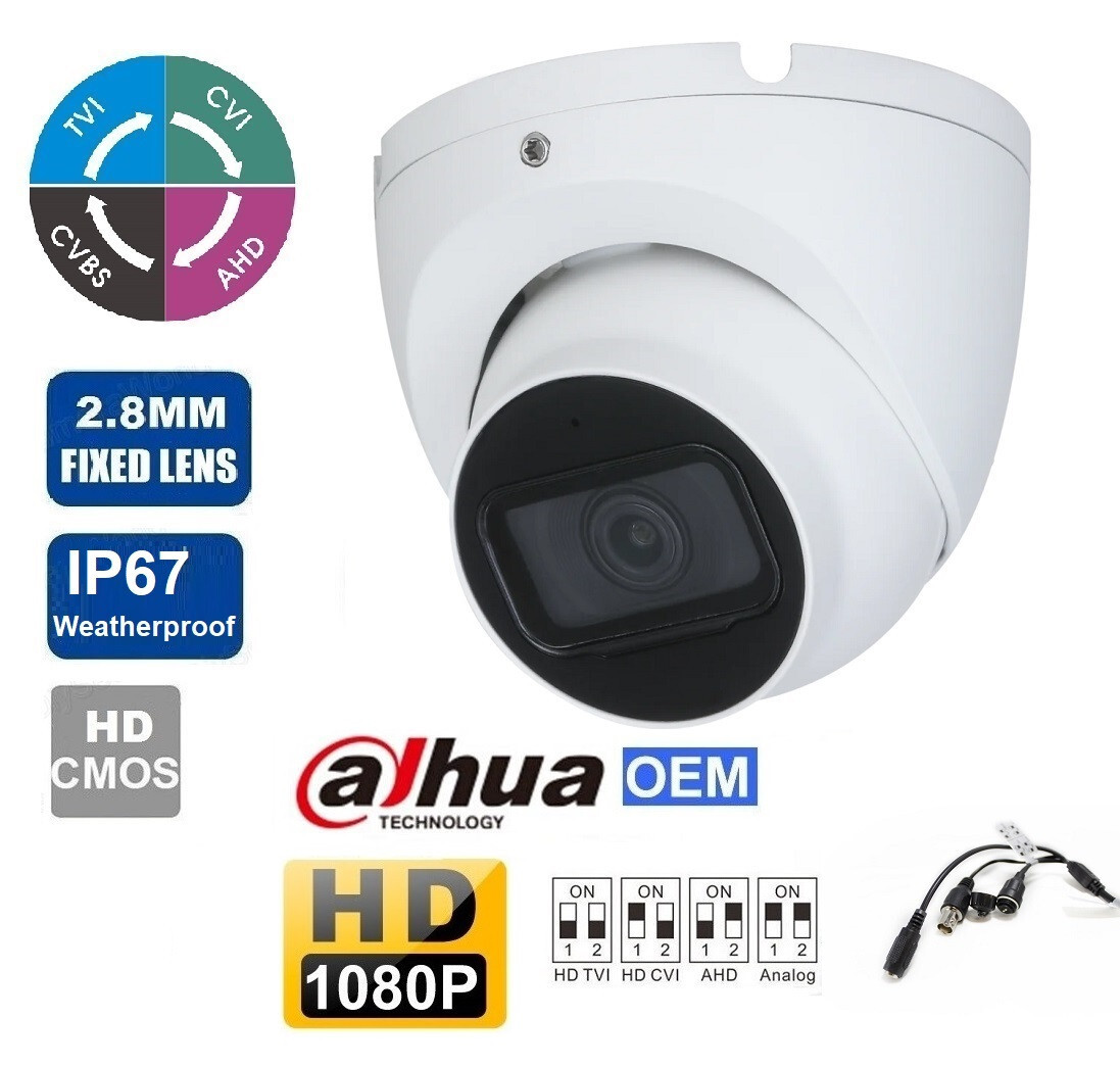 HD TVI 1080P Dome Camera 30FPS IP67 2.8mm IRs BNC 12VDC (US SHIP)