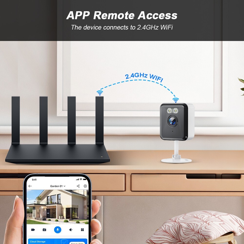 4Pcs Security WiFi Camera 3MP Home Monitor Indoor 2-way Audio Color Surveillance