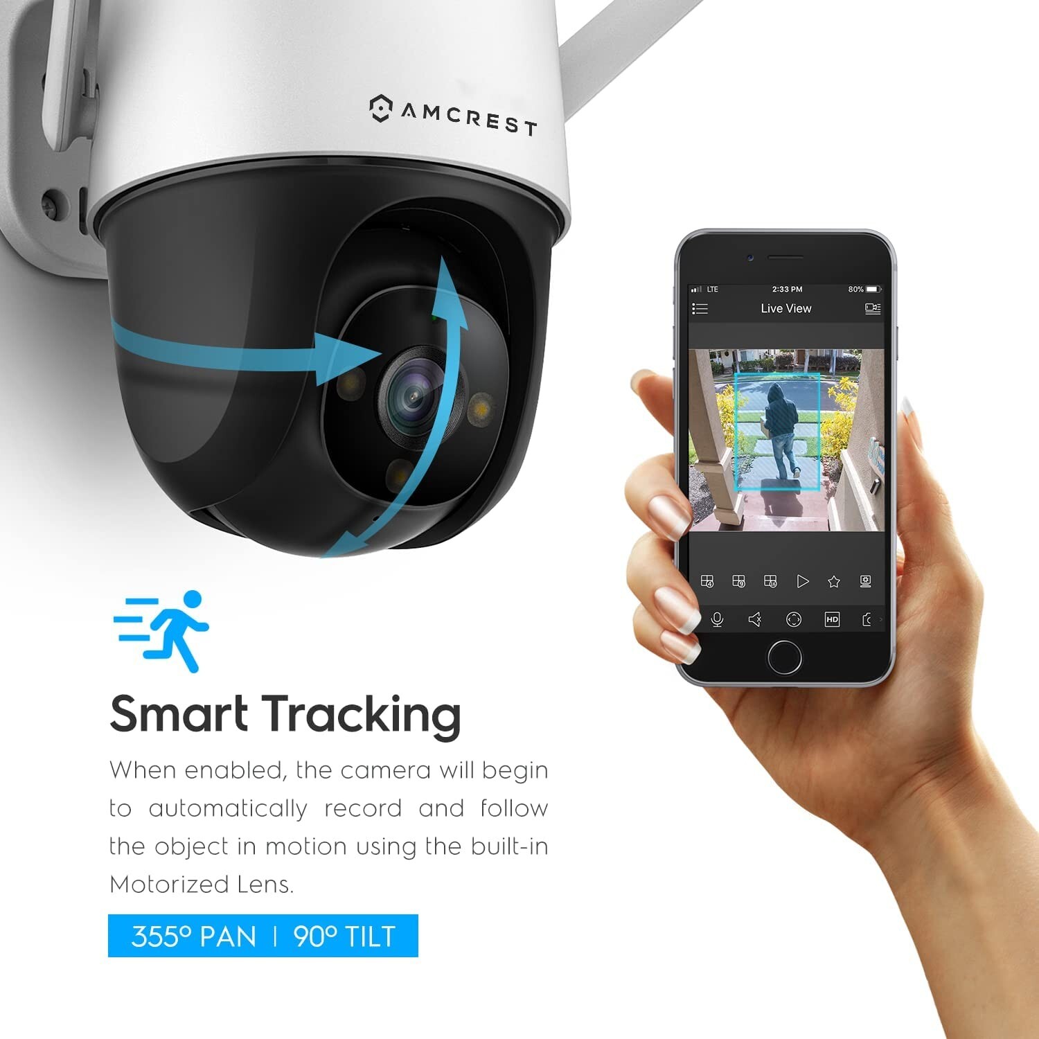 4MP Outdoor PT WiFi IP Camera Pan Tilt Zoom 16x SmartHome WiFi Camera Security