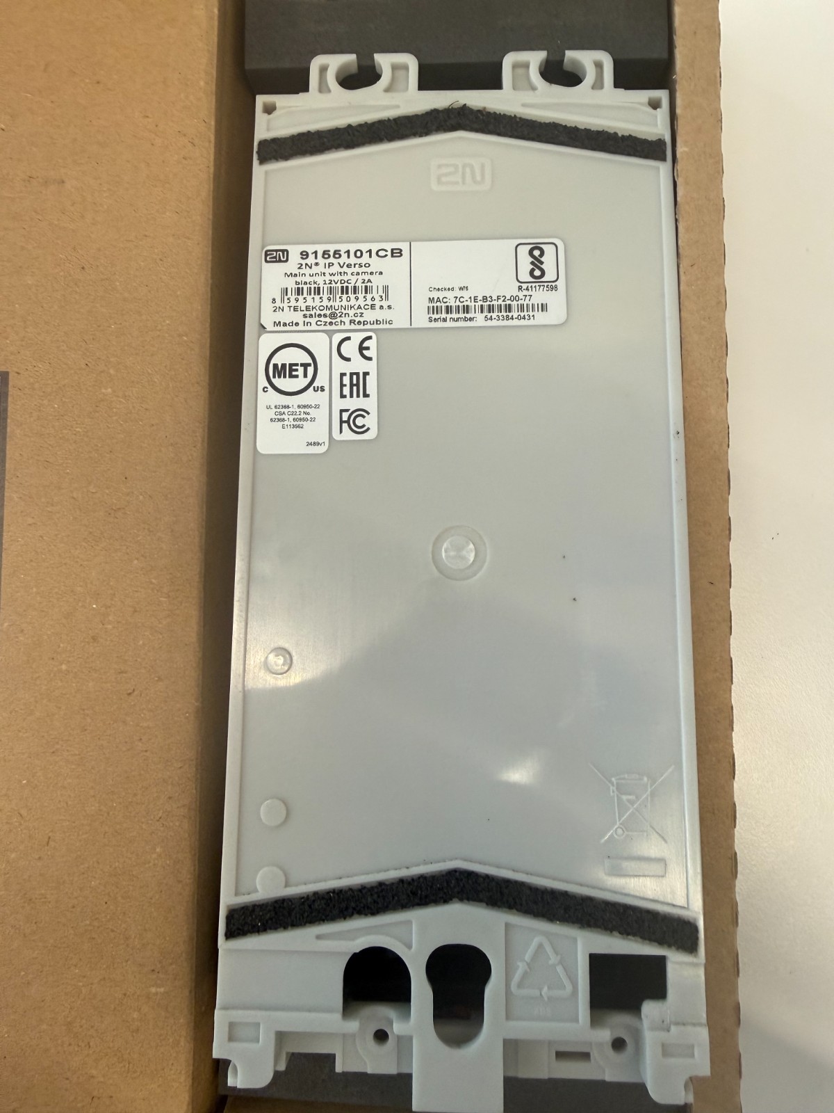 2N IP Verso IP Door Intercom w/ Camera PoE Modular (Used Open Box) Reset