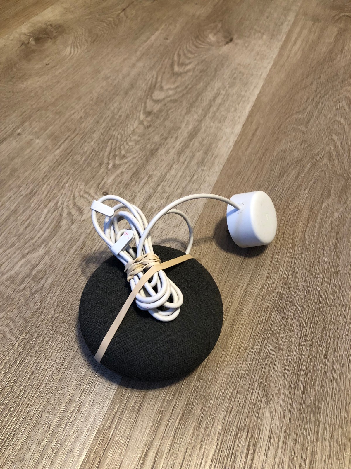 Google Home Mini 1st Gen Model H0A Black & Orange, w/ Power Cord
