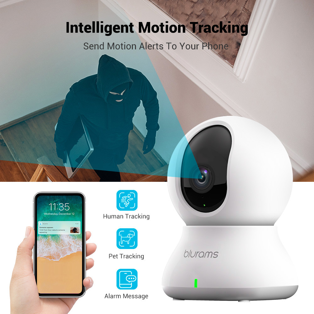 Blurams Security Camera Indoor 2.4G WIFI Pet Baby Child Monitor Night Vision 2K