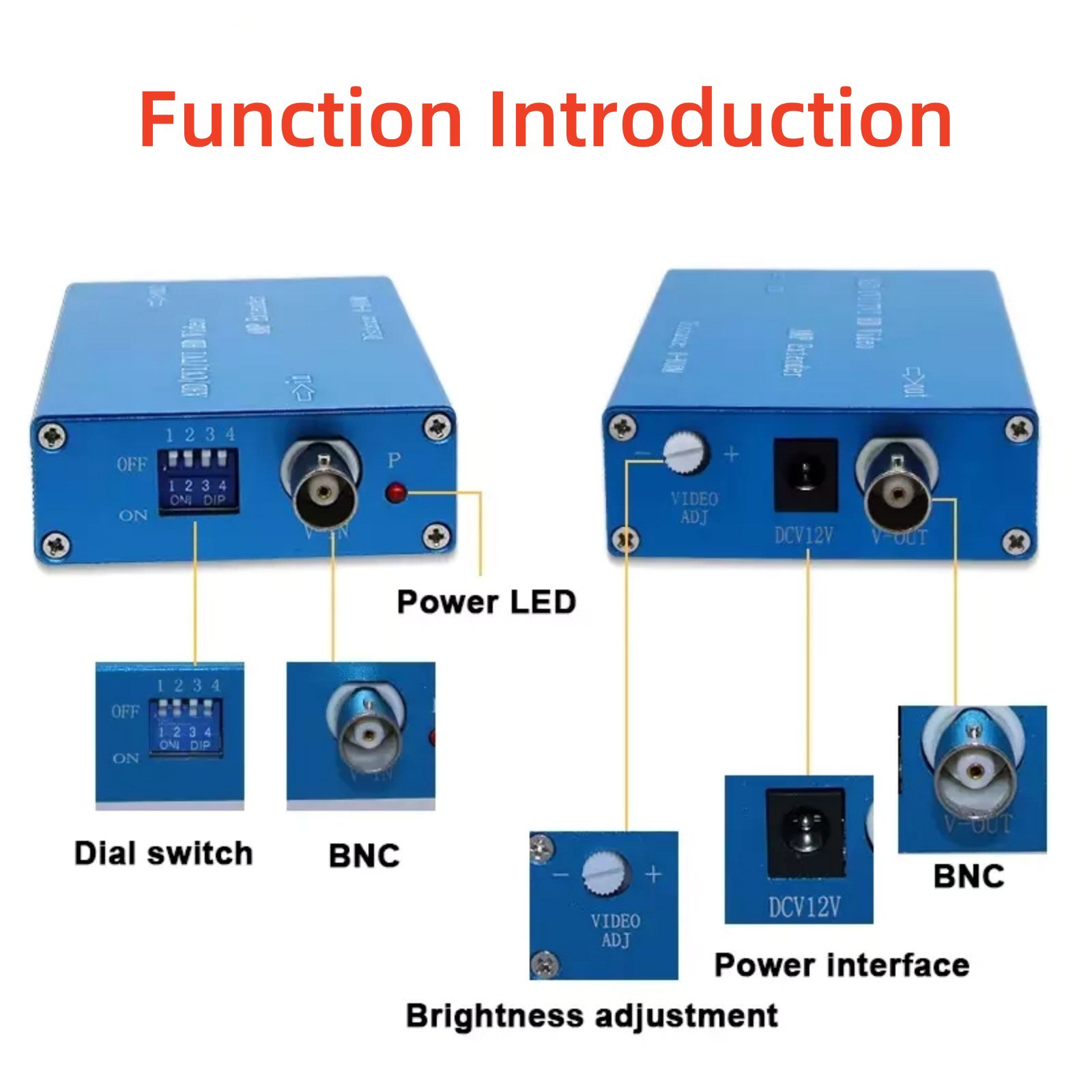 Coaxial Cable AHD/TVI/CVI/CVBS 1080P Video Amplifier 0-800 Meters Transmission