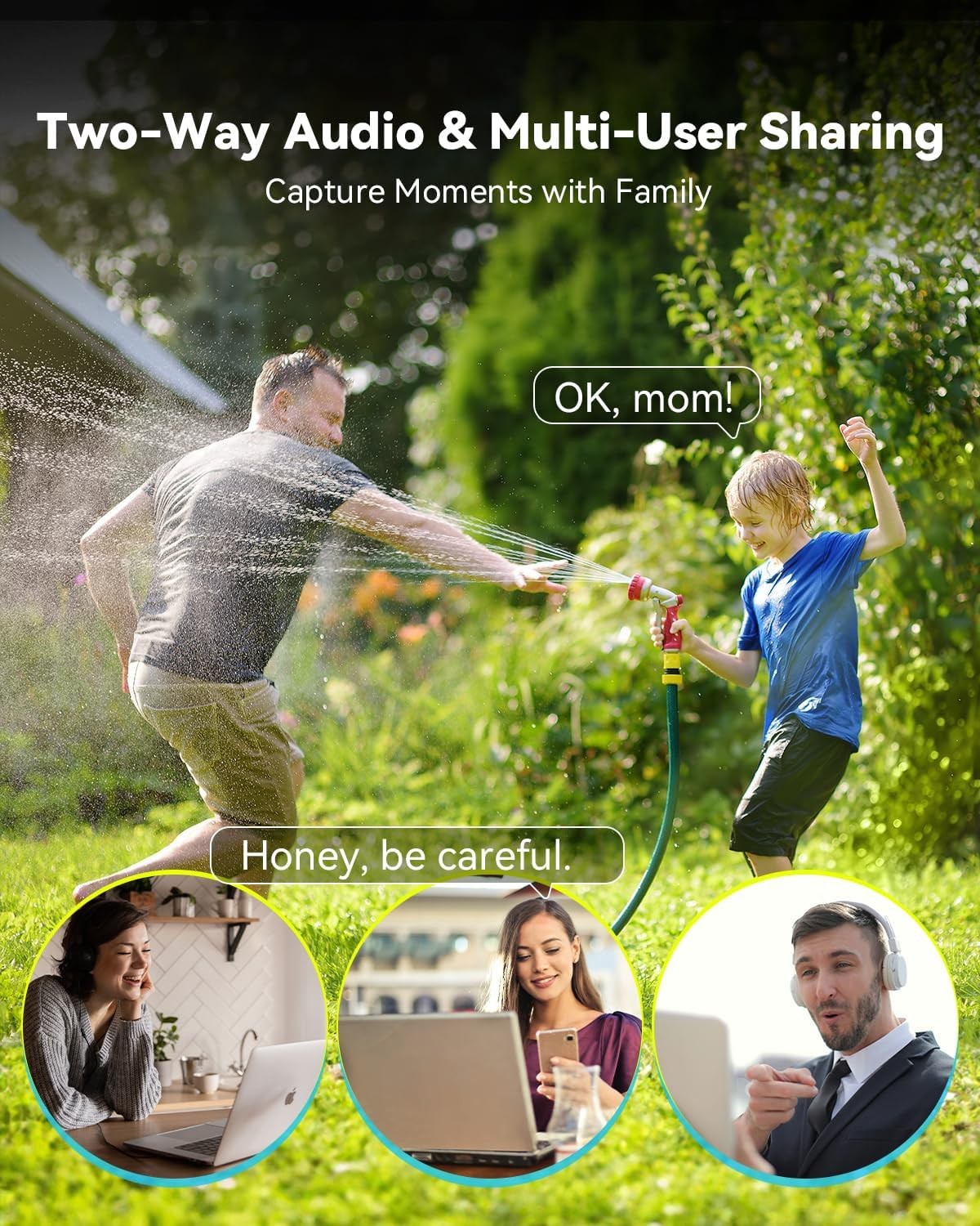 blurams 2K Security Camera Outdoor, 360° PTZ Cameras for Home White