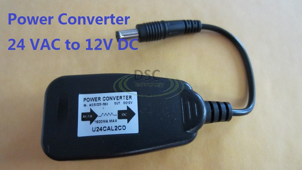AC24V to DC12V Power Converter Adapter Balun for CCTV Security Camera