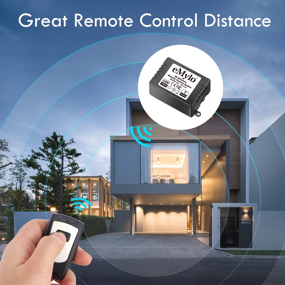eMylo DC 12V 1 Channel 433Mhz RF Wireless Relay Remote Control Momentary Light
