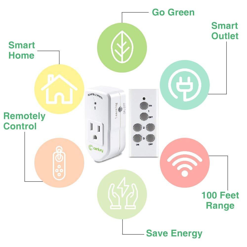 BN-LINK Wireless Remote Control Electrical Outlet Switch for Appliance 1 Pack