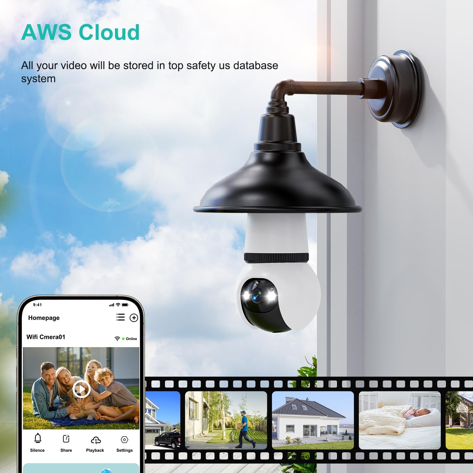 Hawkray Light Bulb Security Camera Wireless Outdoor Indoor-5&2.4GHz Dual Band…