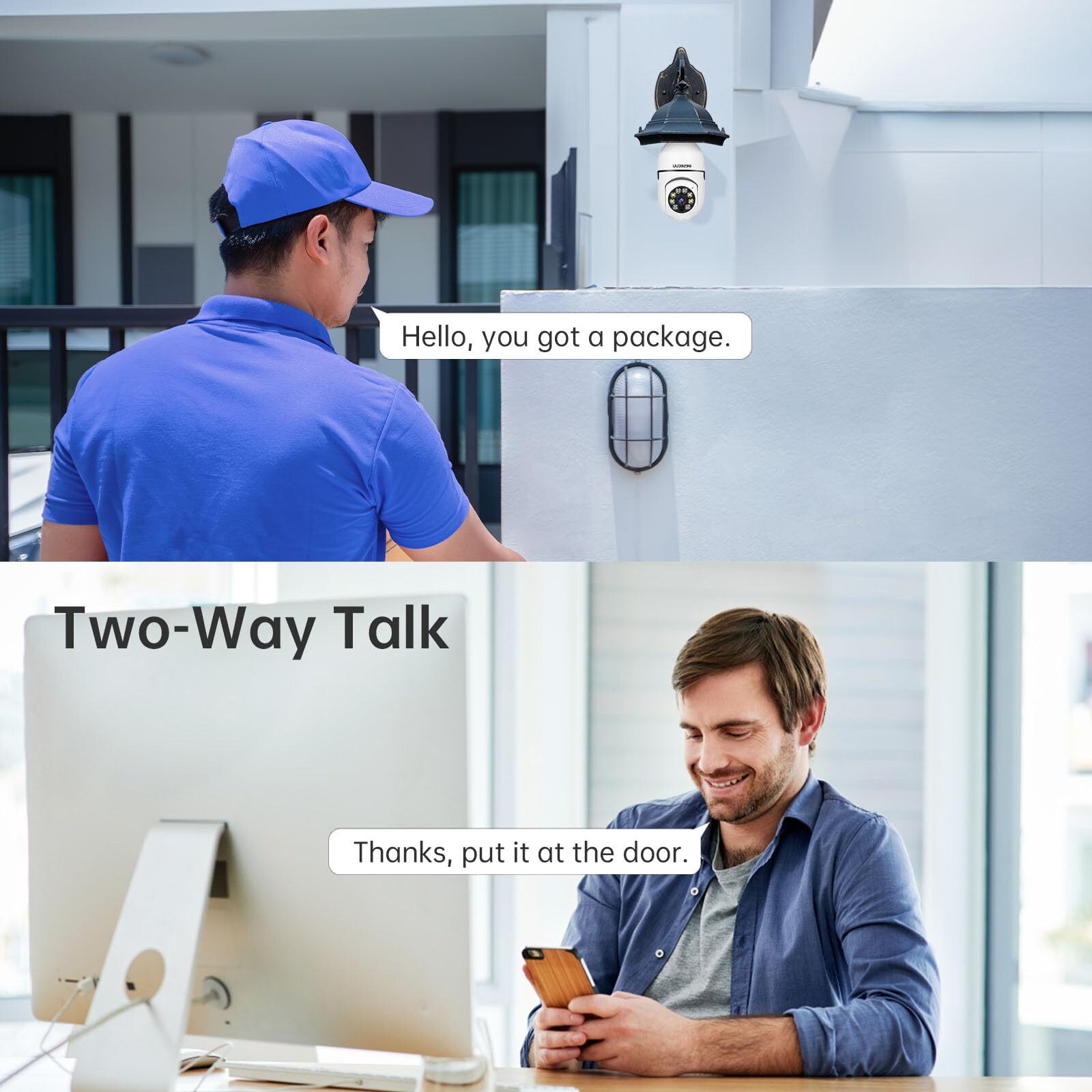 Seguridad elegante de la cámara de la bombilla de WiFi del hogar Full HD 1080P