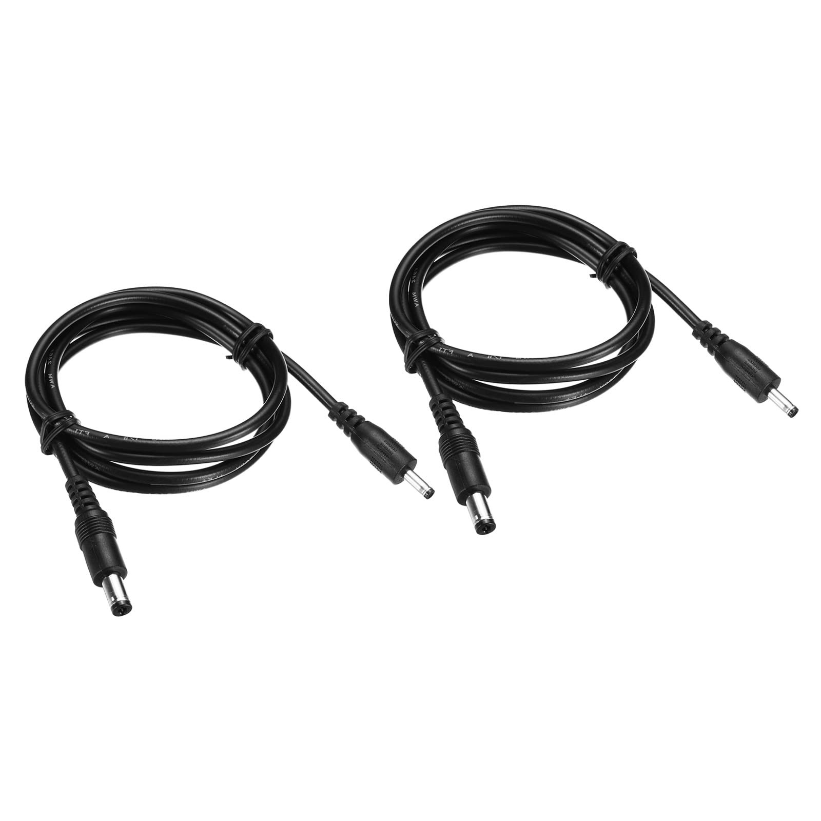 MECCANIXITY DC Extension Cable 5.5×2.1mm Male to 100 cm / 39.37 inches, Black
