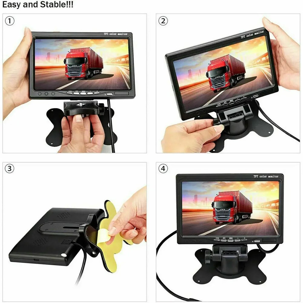 Headrest display 7-inch TFT LCD car monitor supports 4-channel video input