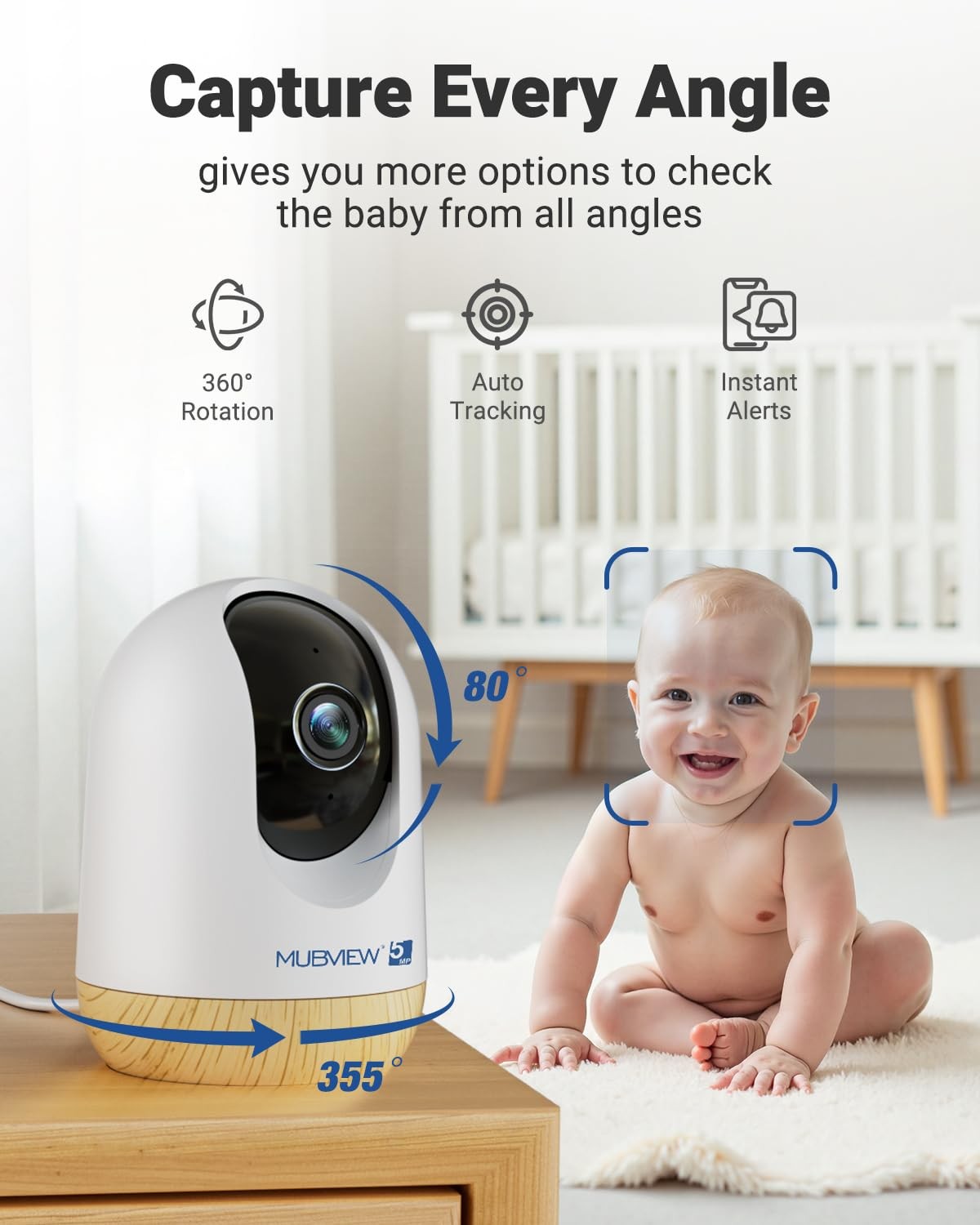 MUBVIEW 5MP Indoor Security Cameras, 4 PCS, Yellow 5GHz & 2.4GHz WIFI