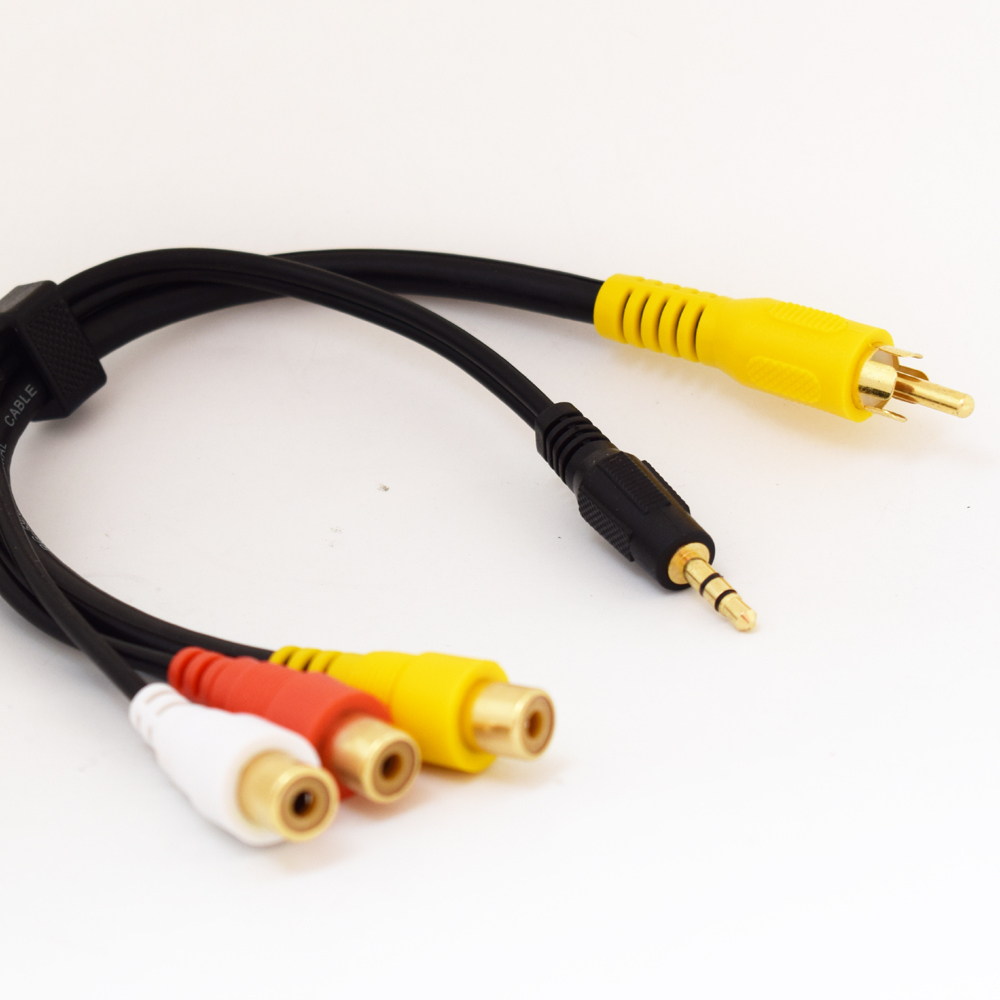 50pcs 3.5mm Stereo Male to 2xRCA Female+1pc RCA Male to RCA Female Adapter Cable