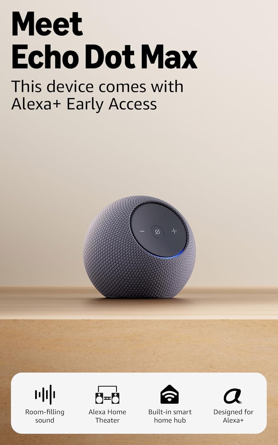 Echo Dot Max newest model Alexa speaker W/ room-filling sound & nearly 3x bass