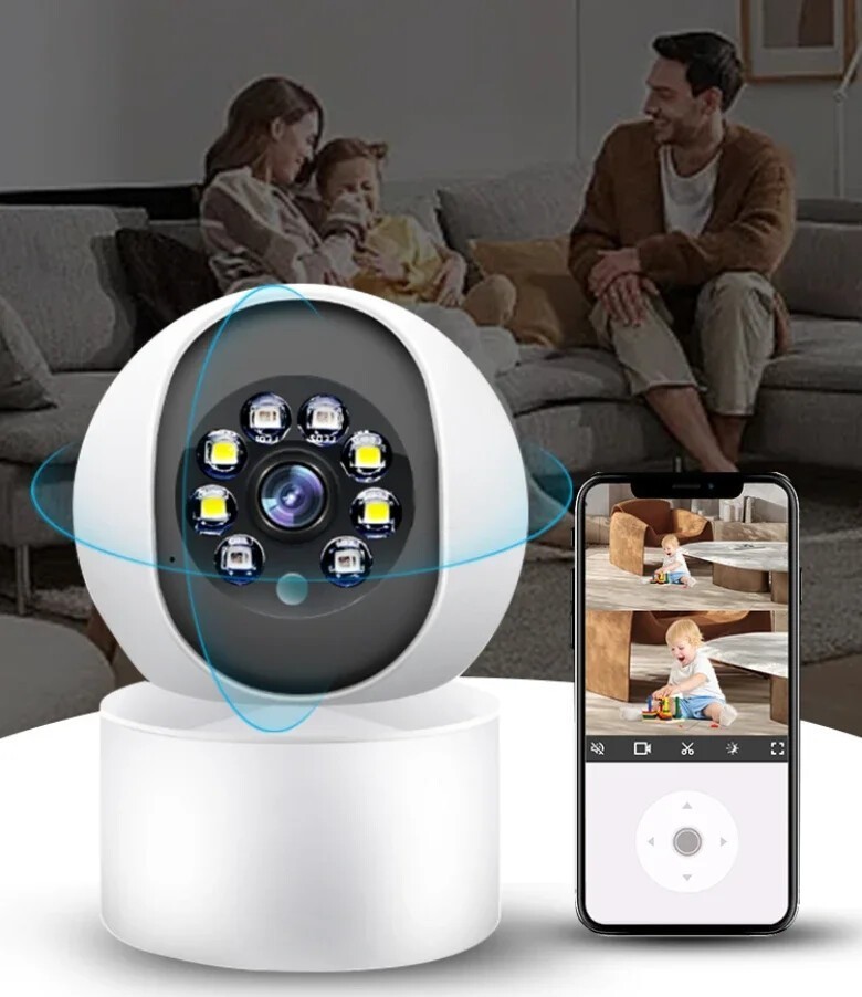 3MP Wifi PTZ Security Camera Mini Baby Monitor Two-way Audio 360° Indoor Camera