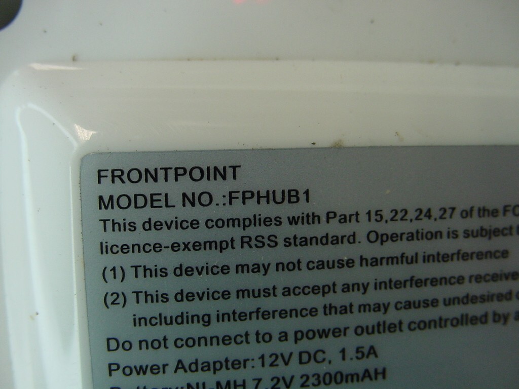 FRONTPOINT HOME SECURITY SYSTEM HUB FPHUB1 – NO POWER CORD INCLUDED