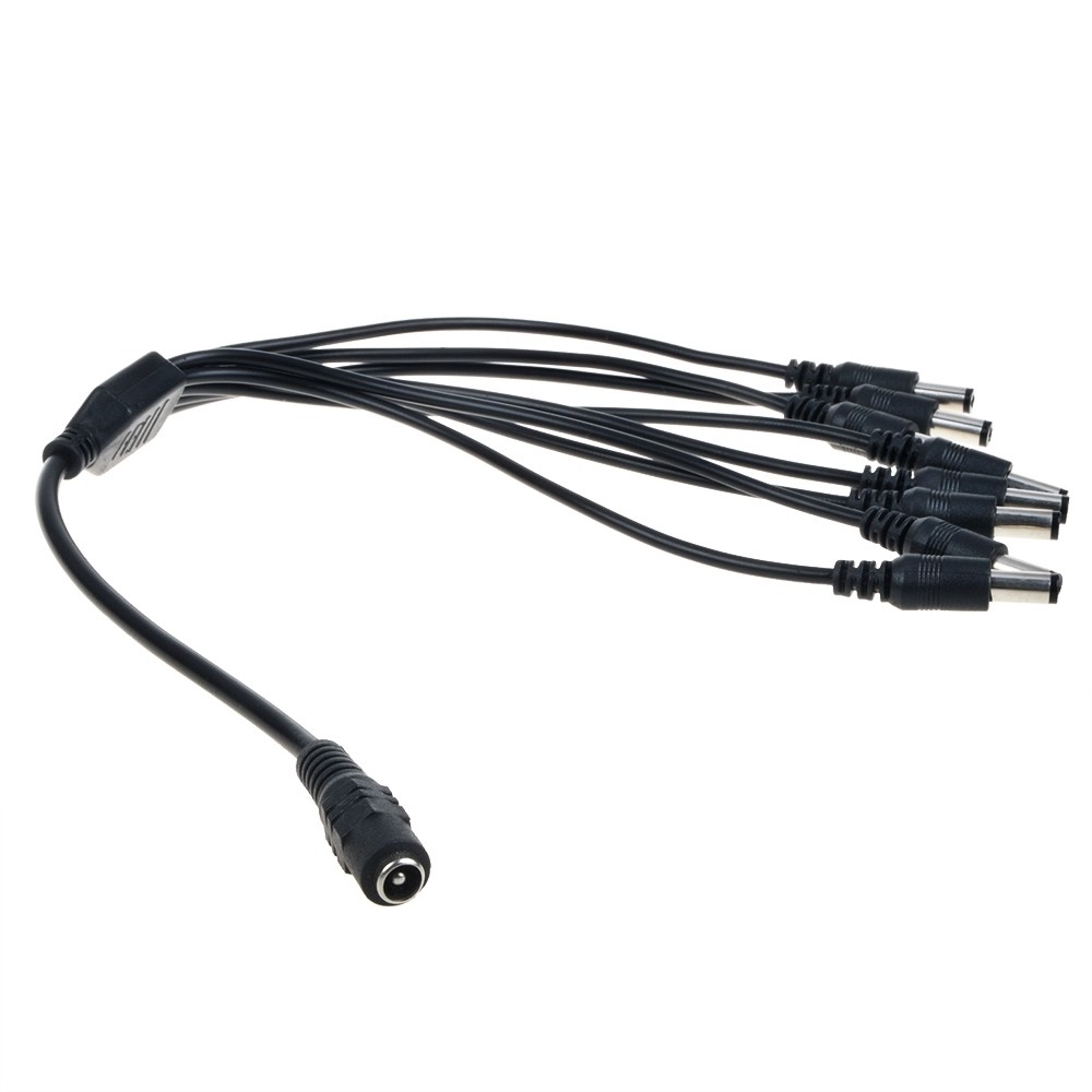 8 WAY 8-WAY CCTV DC POWER SUPPLY SPLITTER CABLE 2.1mm x 5.1mm 9V AND 12V PSU