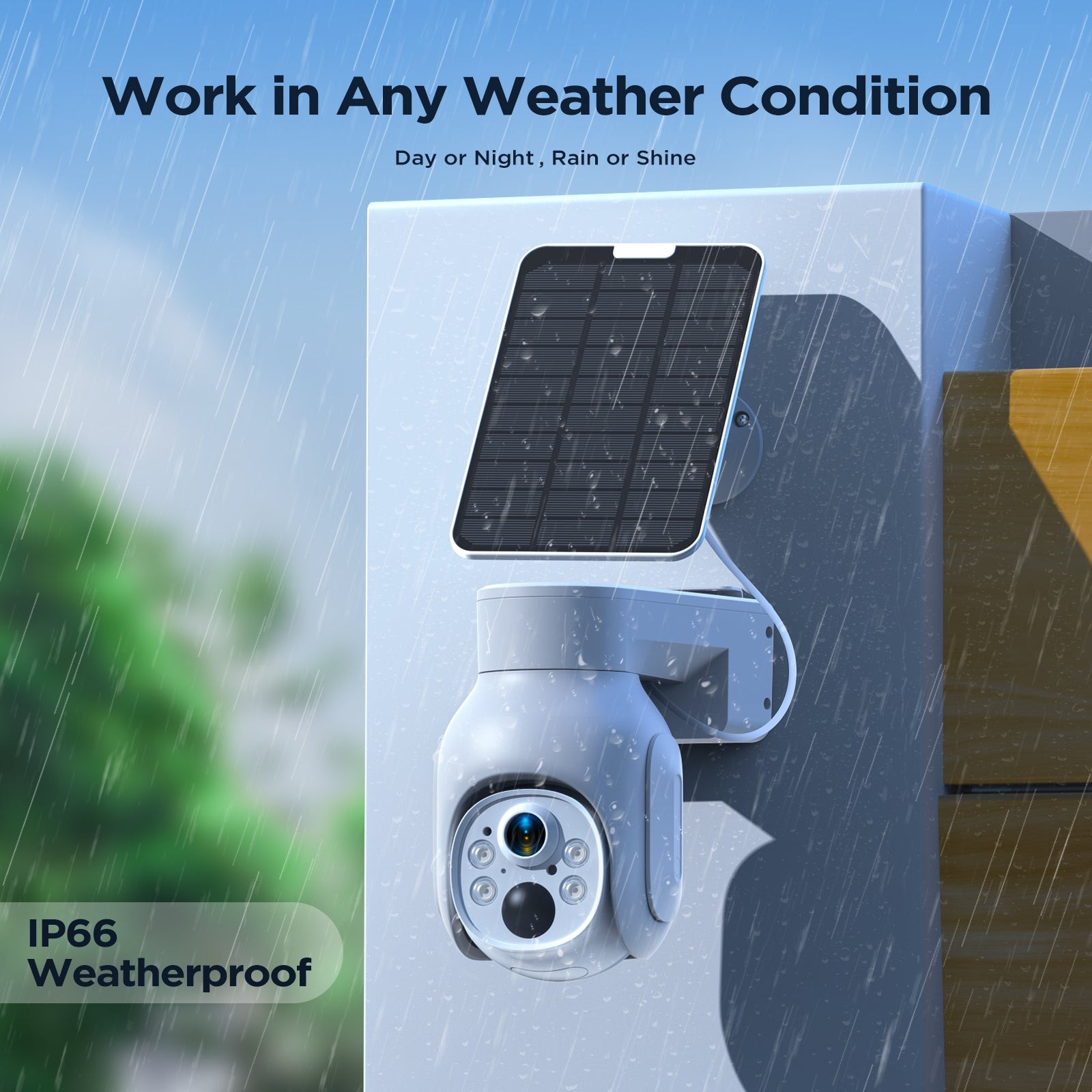 4MP Solar Home Security Camera System Wireless Outdoor with 10CH NVR & 500GB HDD