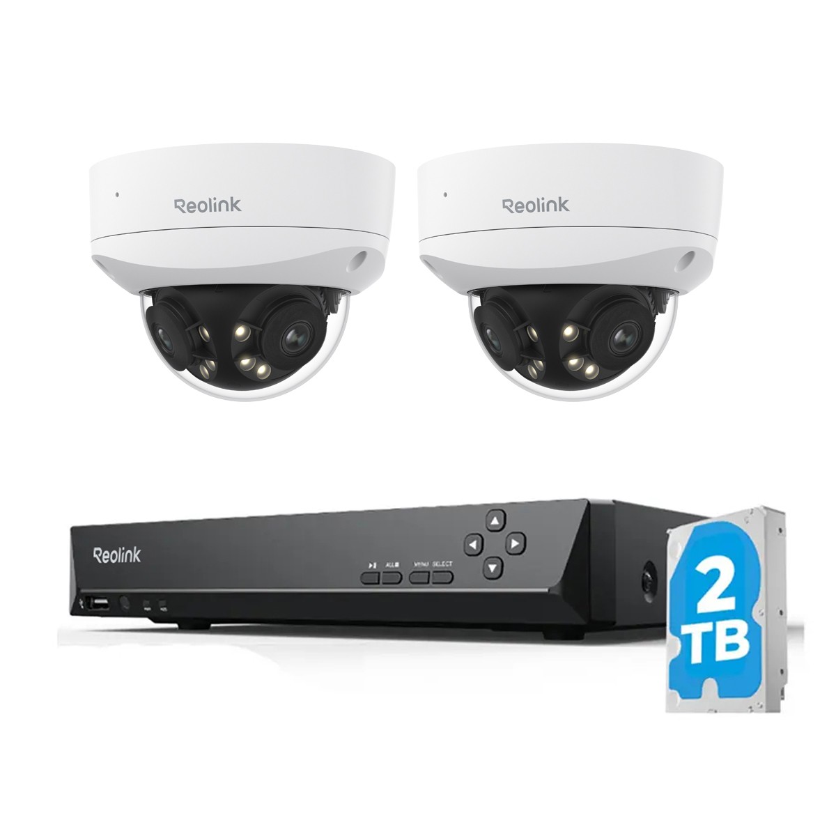 Reolink 8CH 2TB NVR Dual-Lens PoE Camera System 16MP IK10 Vandal-Proof