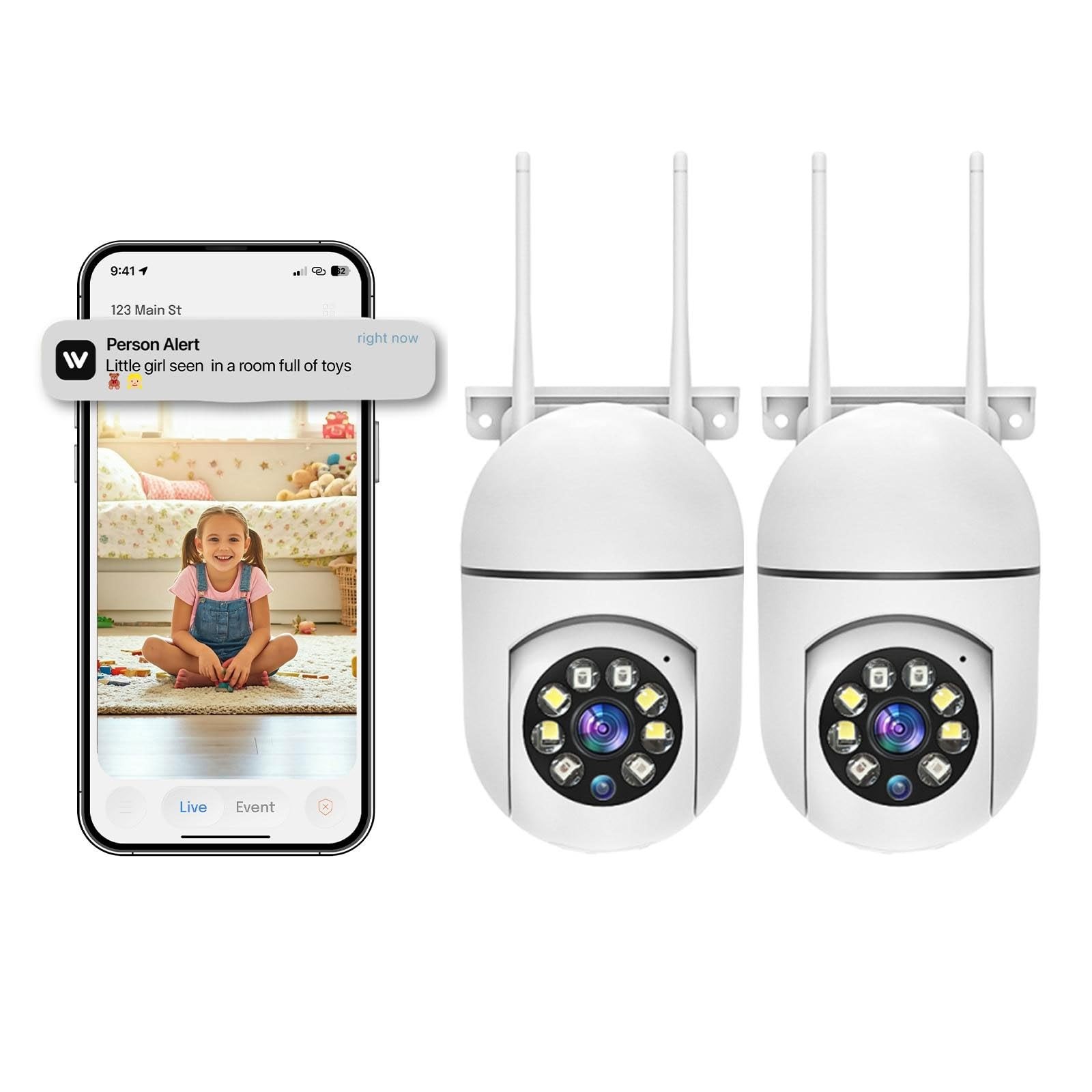 Hawkray 2 Pack Indoor Home Security Camera Plug in WiFi 2.4&5GHz Dual Band 360°