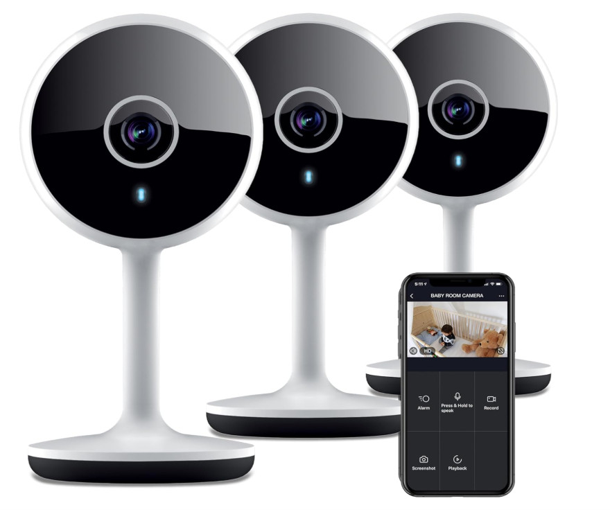 Geeni Vivid 3 Pack 1080p HD Smart Wi-Fi Security Camera System w Voice Control