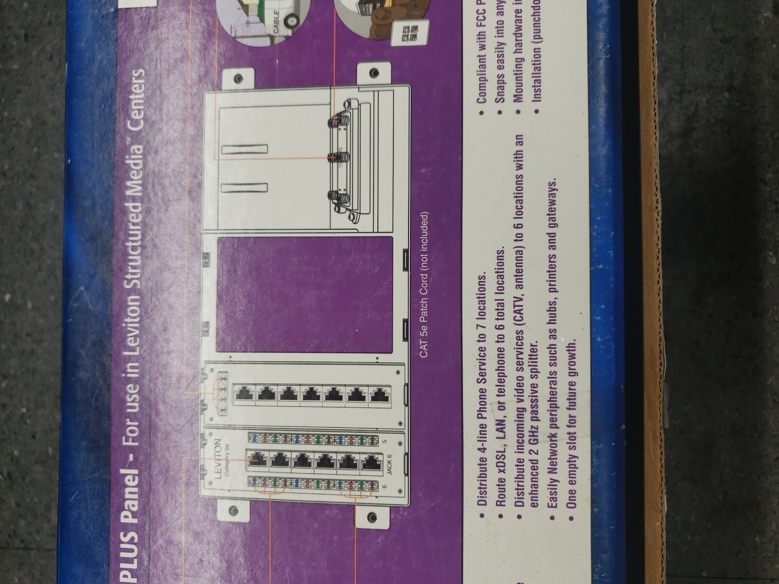 Leviton Basic Home Networking Plus Panel (47606-BNP) Cat 5 Cable Telephone