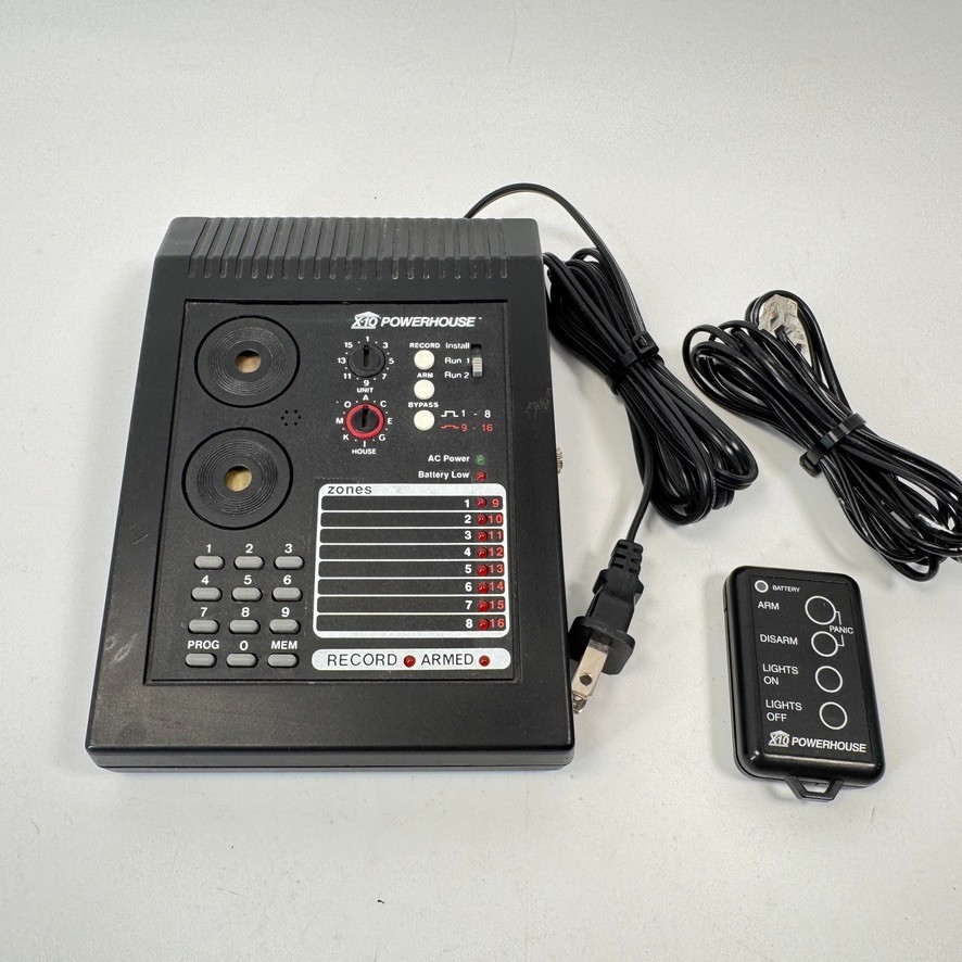 X-10 PowerHouse Voice Dialer PS561 – Home Security Console Base Unit w/ Remote