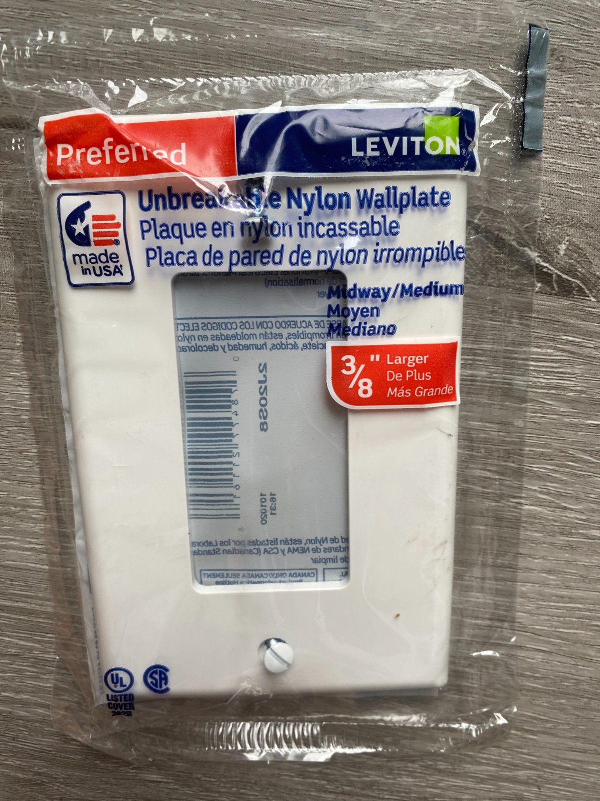 LEVITON R62-PJ26-W UNBREAKABLE NYLON WALLPLATE 3/8″ LARGER WHITE Lot of 5