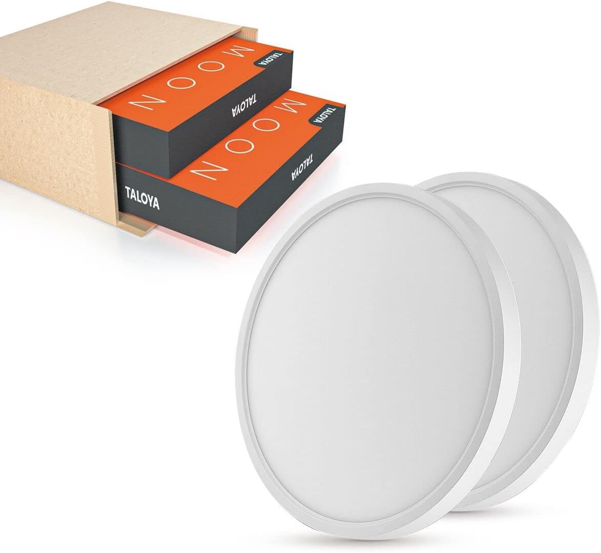 TALOYA 2 Pack 12 Inch LED Flush Mount Ceiling Light 12Inch-2pack, White