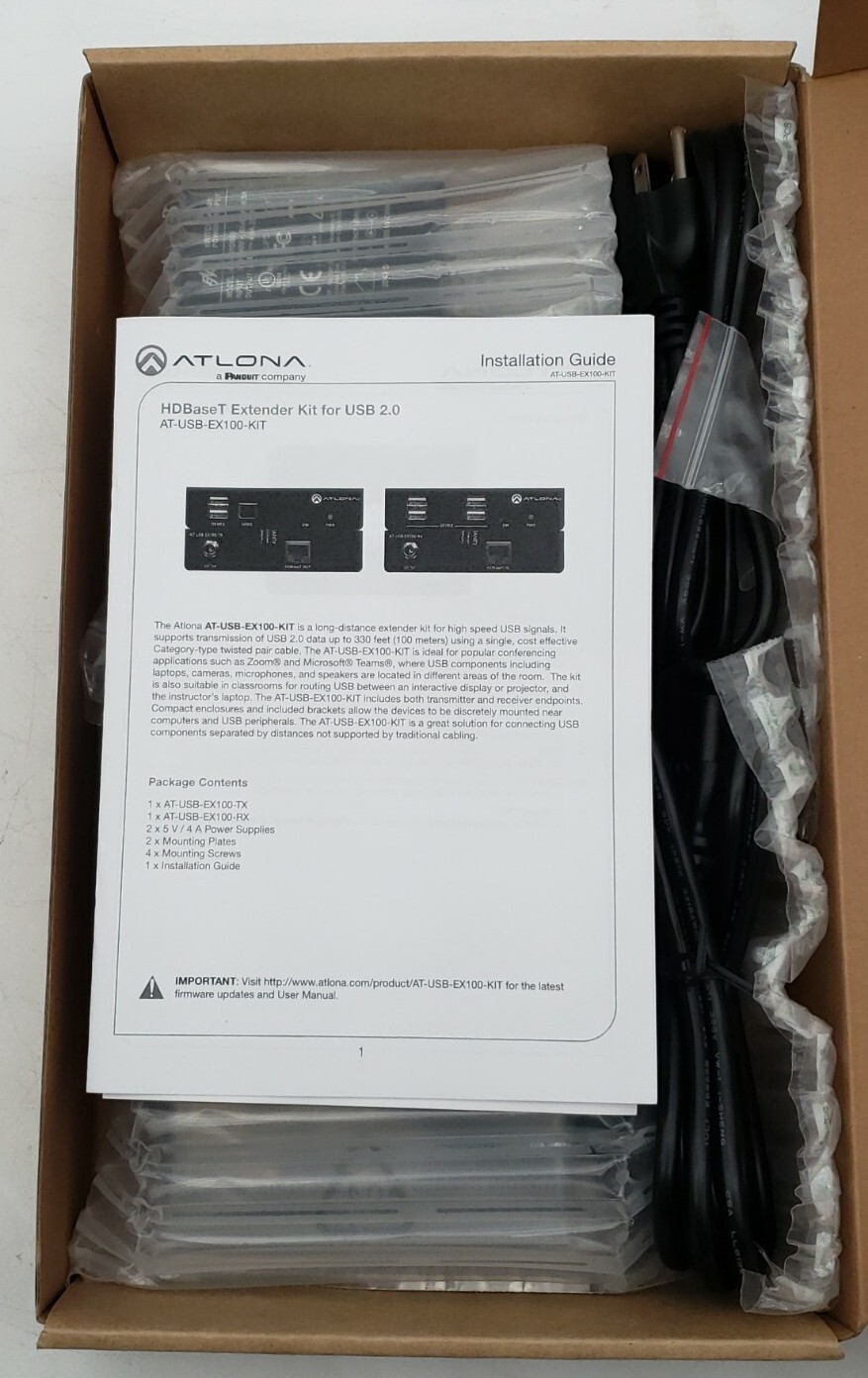 Atlona AT-USB-EX100-KIT – USB extender – USB 2.0, HDBaseT