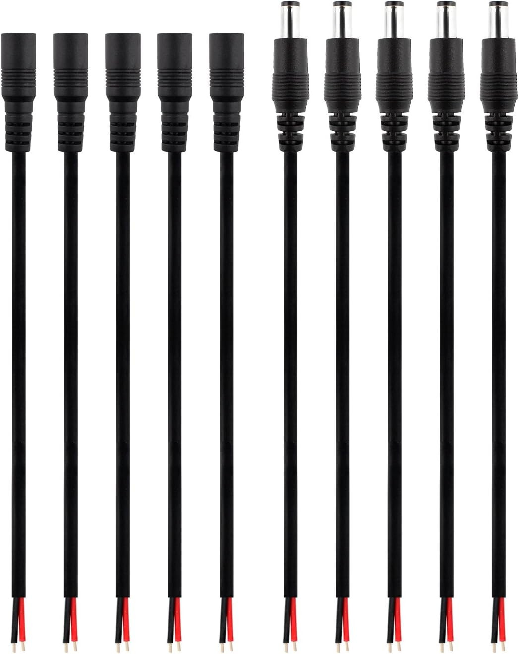 DC Barrel Power Plug Pigtail Cable 2.1 X 5.5 Mm Male Female Jack Connector Cord