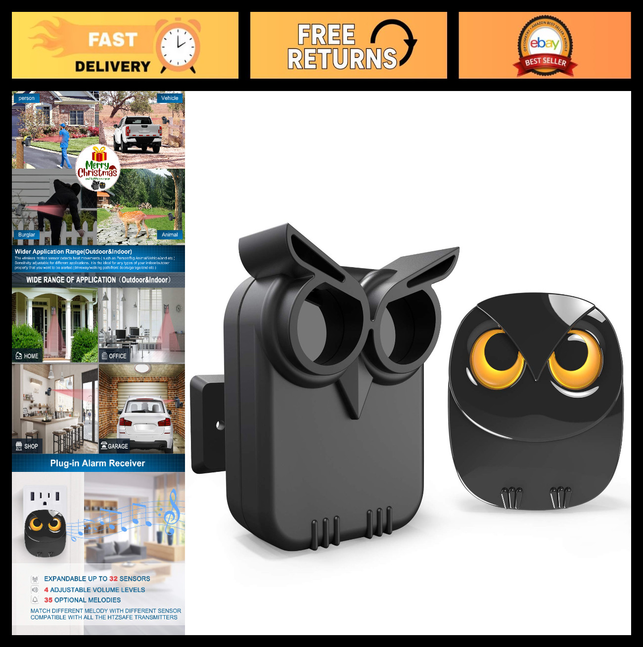 Wireless Driveway Alarm System – 1/2 Mile Range Motion Sensor & Weatherproof Det