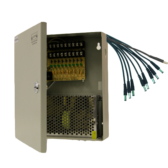 8 CH Power Supply Box CCTV Camera 9 Port 12V,+ Pigtail