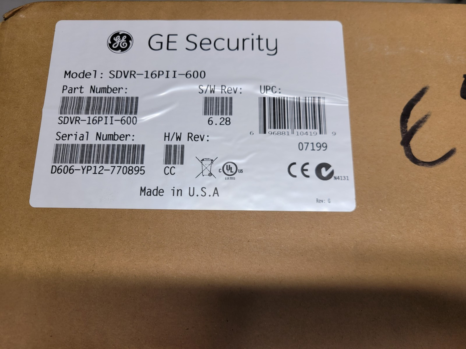 NEW GE StoreSafe Pro II 16-Channel Commercial CCTV 600GB Recorder SDVR-16PII-600