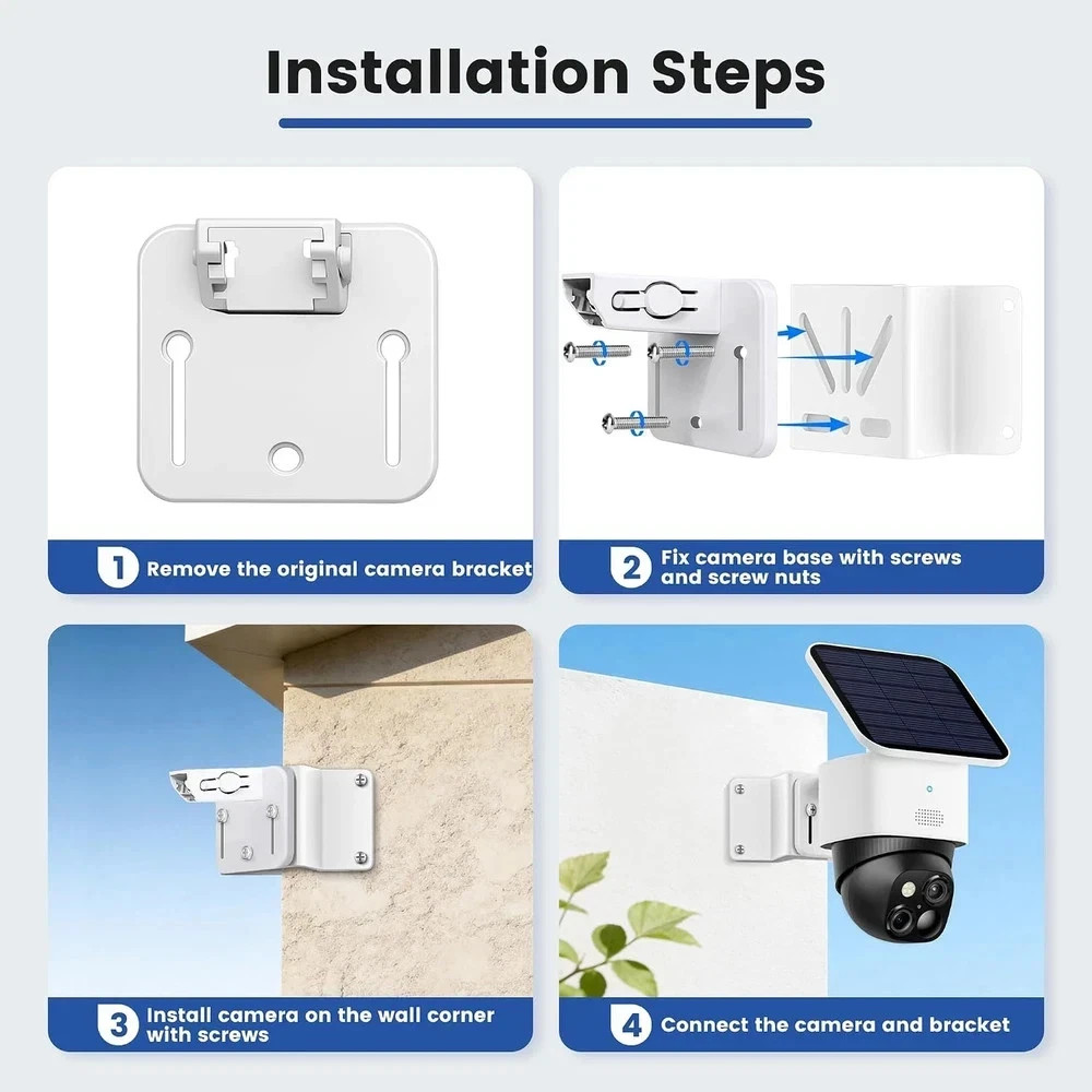 1 Pack Metal Mounting Corner Bracket for Security Camera, Wall Corner Mount