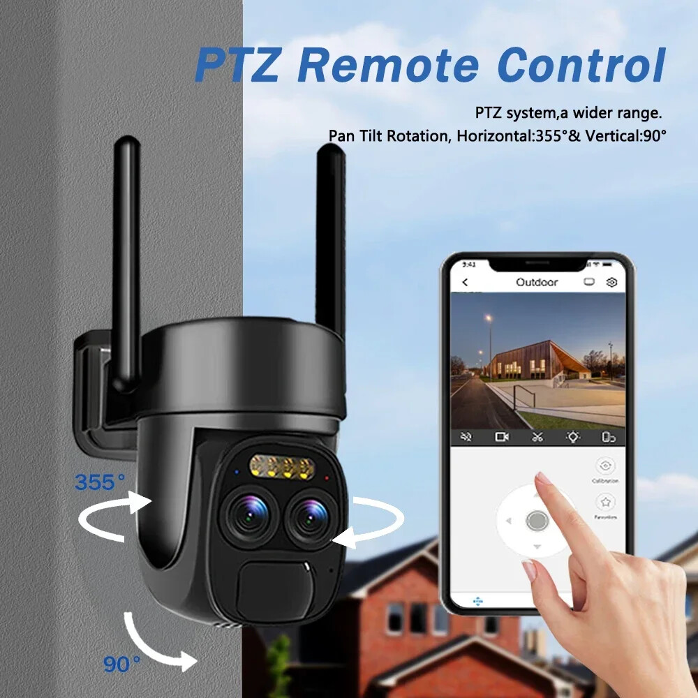4K 8MP WIFI Solar Panel Camera Outdoor Audio Color Night Vision Security Camera