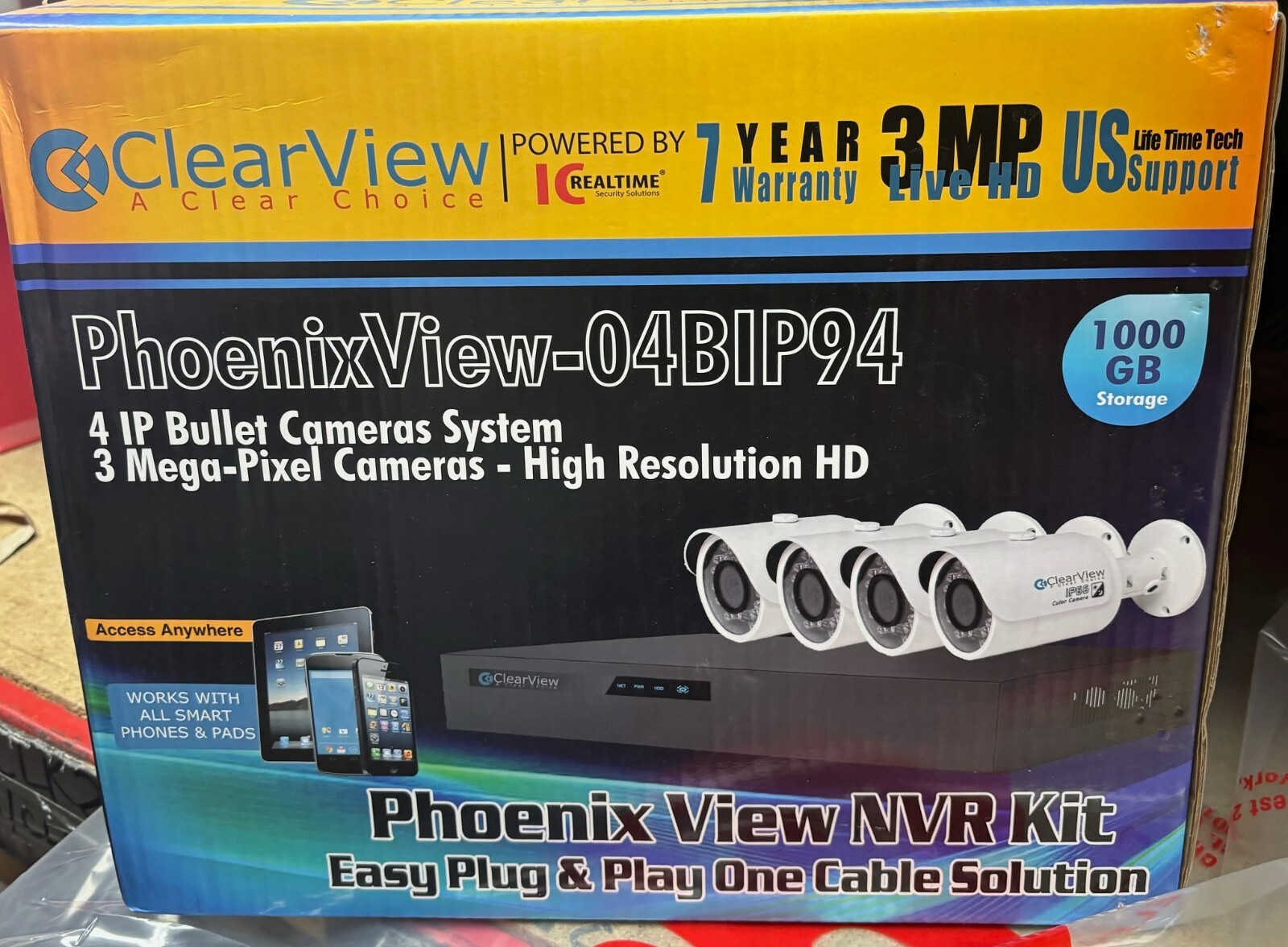 Phoenixview-04bip94 4 bullet camera/NVR kit IP
