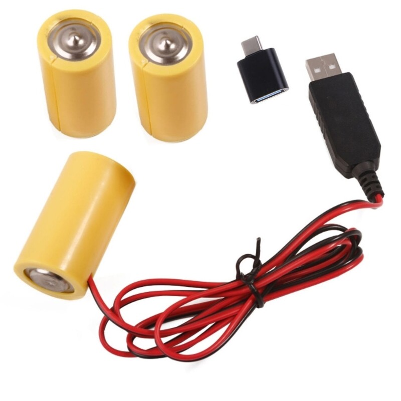 1 Set LR14 C Eliminators Cable Type-C USB 5V 2A Power Supply Cord Line